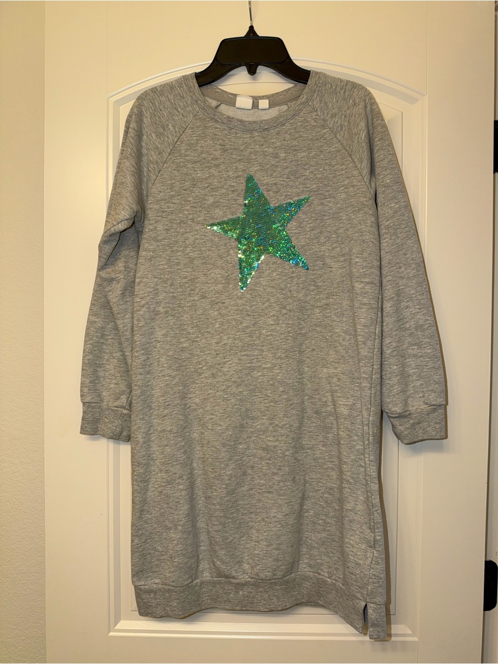 Gap Girls Gray Sequence  Star Sweatshirt Dress Size XXL